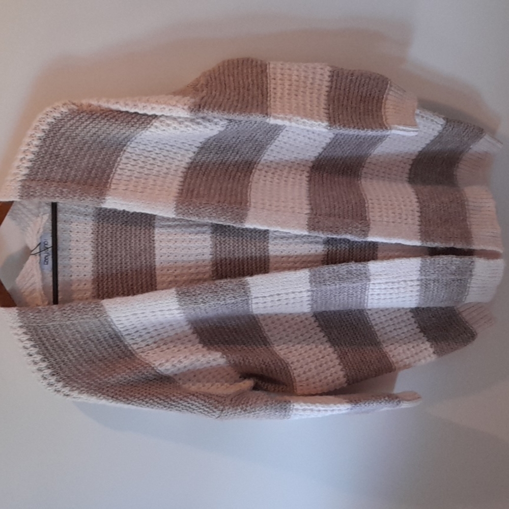 EBBY & I Wool blend Cosy Pastel Stripe Knit Cardi Winter Cardigan NWT - Picture 13 of 16